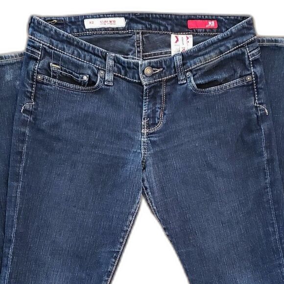 X2 Quality Denim Women Low Rise Straight Leg Jeans Dark Blue Regular 4 - Picture 4 of 8
